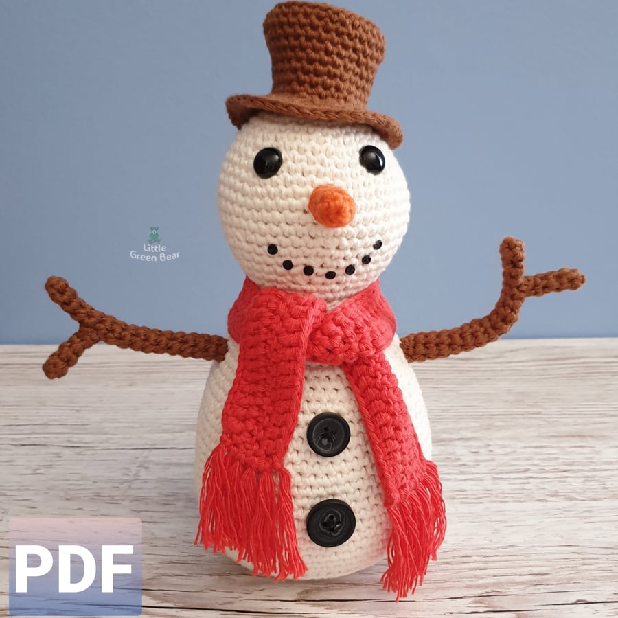 Seth the Snowman Crochet Pattern, Snowman Amigurumi Pattern, Christmas Crafts
