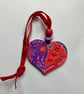 Hand painted purple and red heart 60 - Image 2