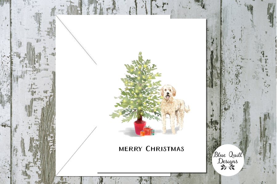 Golden Doodle Folded Christmas Cards - pack of 10 - personalised