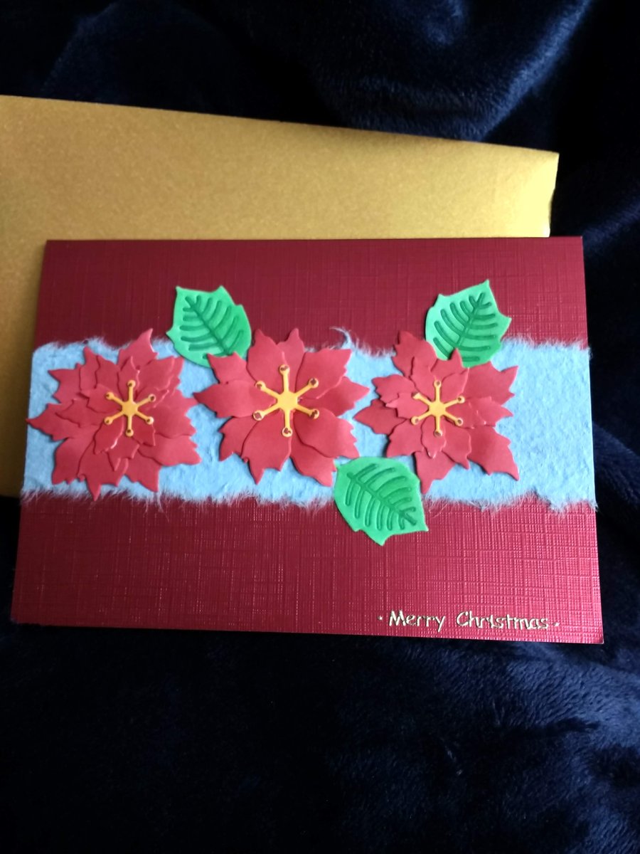 Poinsettias Christmas card