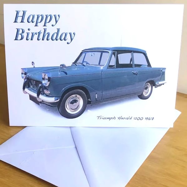 Triumph Herald 1200 1967 - Birthday, Anniversary, Retirement or Plain Card