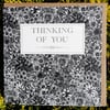 Thinking of you Black floral sympathy card