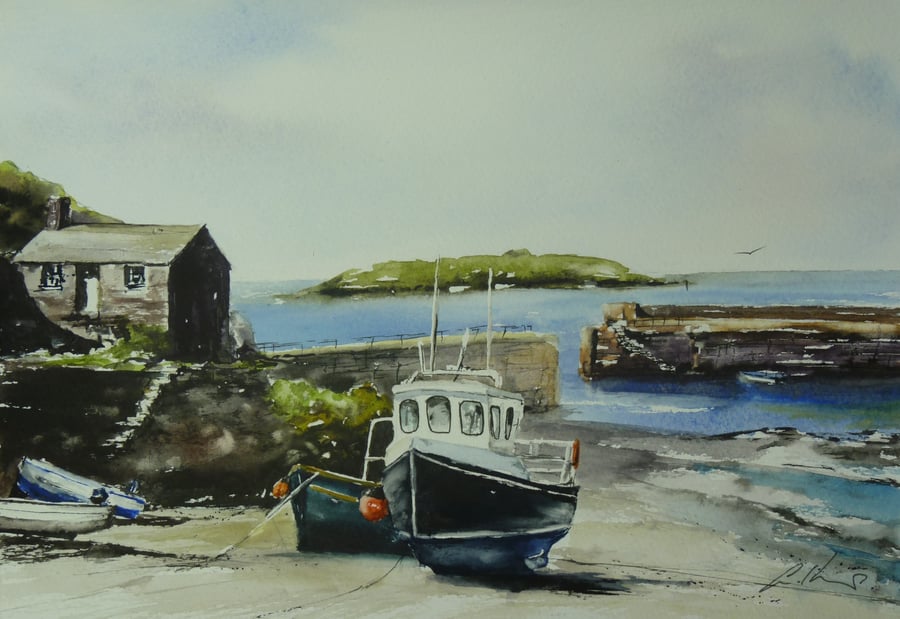 Mullion, Original Watercolour Painting.