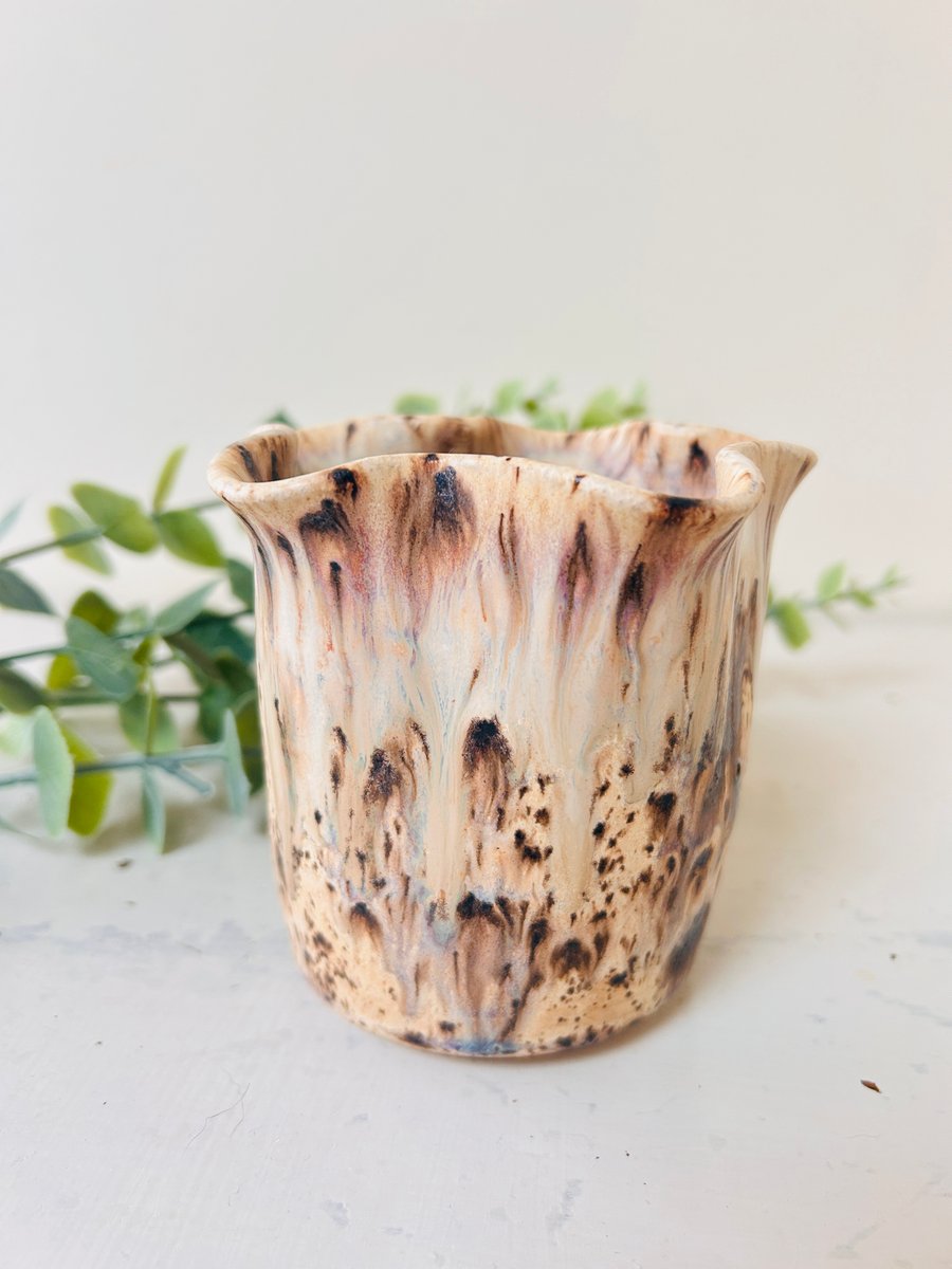 Hand Thrown Frilly Vase 