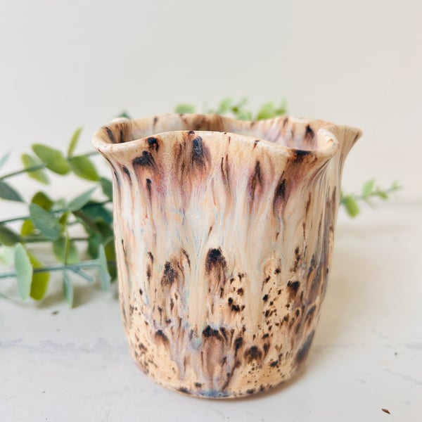 Hand Thrown Frilly Vase 