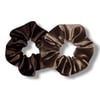 Set of 2 - Chocolate & Mocha Velvet Scrunchies - Large