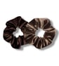 Set of 2 - Chocolate & Mocha Velvet Scrunchies - Large