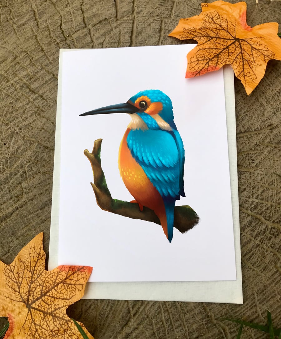 Kingfisher Blank Greeting Card
