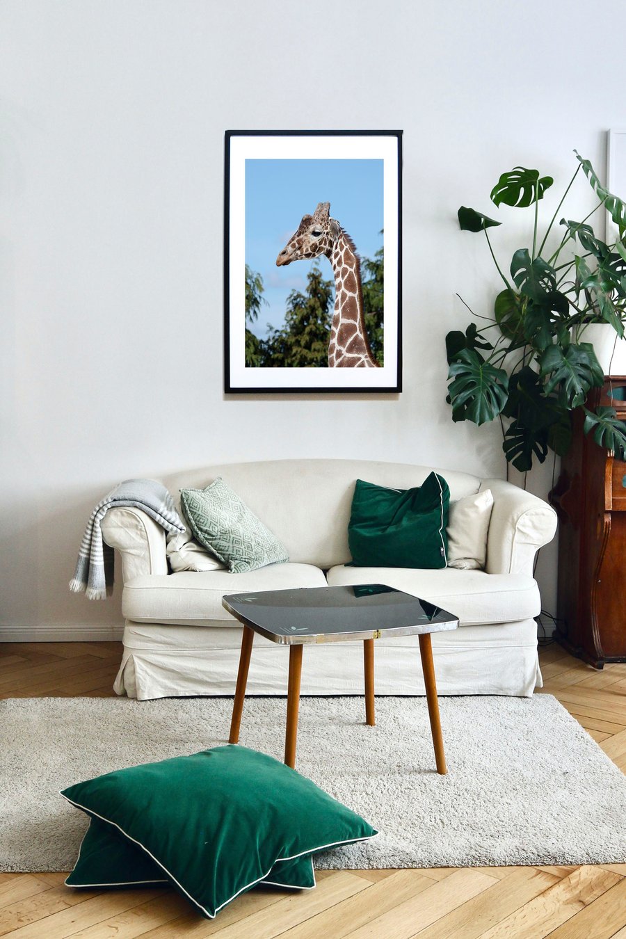 Handsome giraffe wall art print