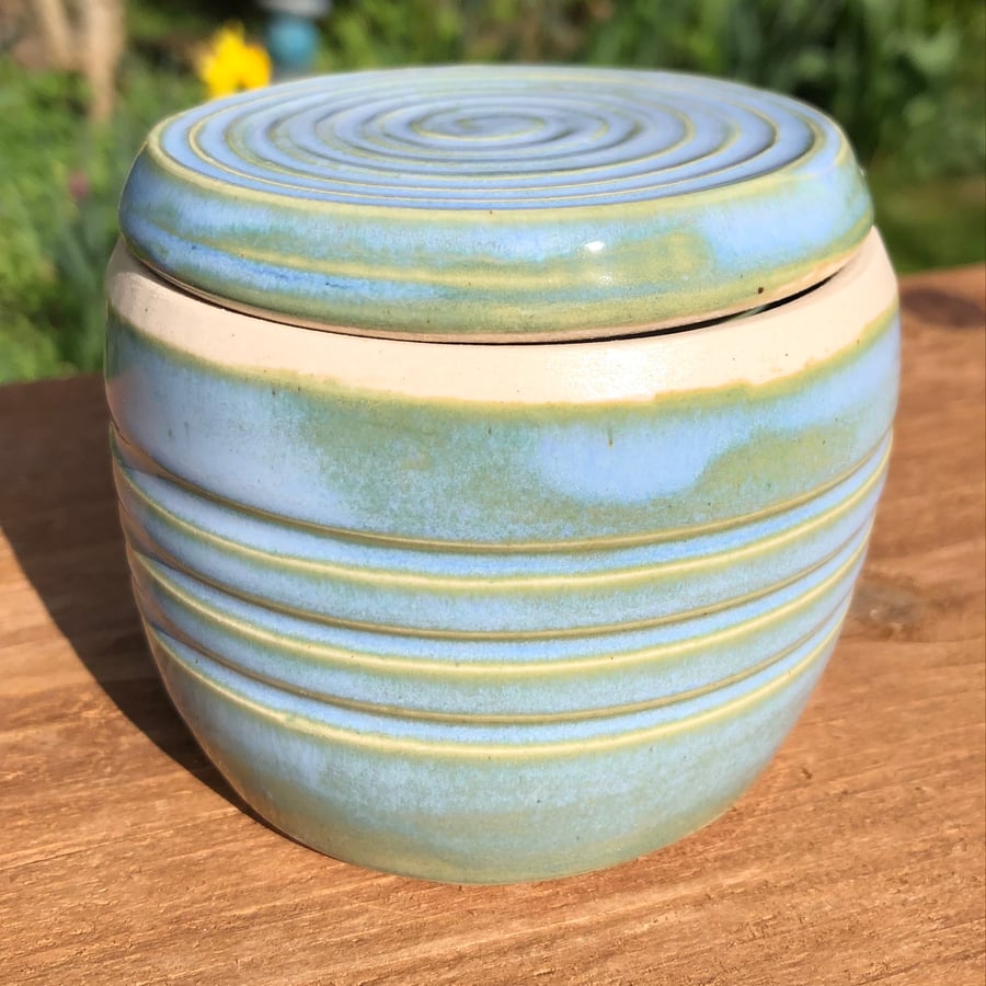 Stoneware wheel thrown Pottery French Butter Keeper 