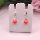 Pink Mediterranean Coral French Post Style Earrings