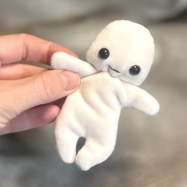 Mini pocket baby, ivory cream sensory worry pal, super soft squishy velvety