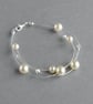 Cream Pearl Jewellery Set - Cream Floating Pearl Bridesmaid Gifts - Wedding - Image 3