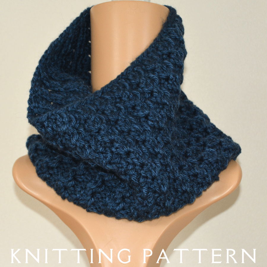 Cowl Knitting Pattern The Squish Cowl PDF PATTERN ONLY
