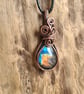 Multicoloured Natural Labradorite Copper Necklace Pendant Gift Crystal Jewellery - Image 9