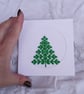 Green Christmas Tree Cross Stitch Card, Handmade Minimalist Pine  - Image 8