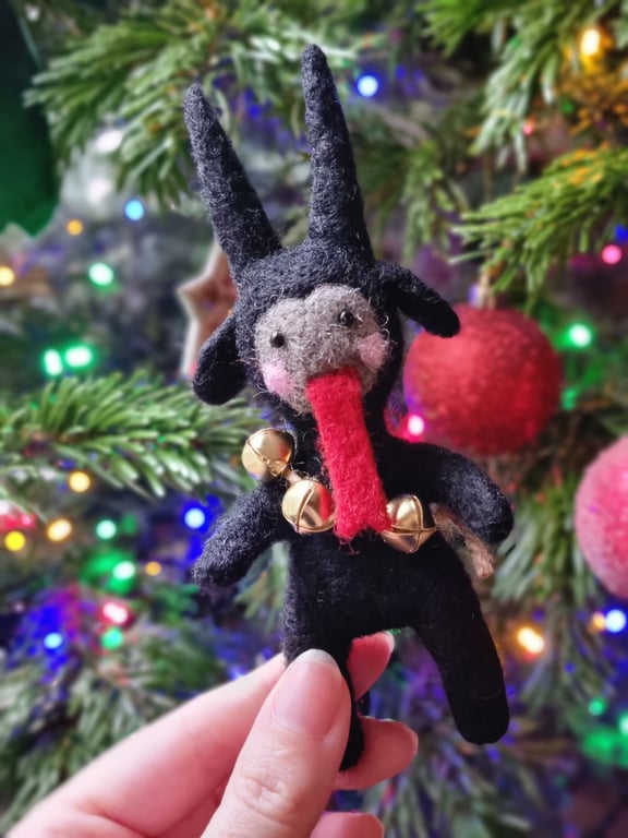Krampus Needlefelt Christmas Art Doll