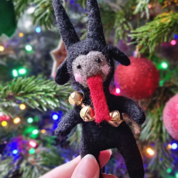 Krampus Needlefelt Christmas Art Doll