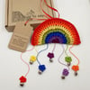 March Winds, April Showers, May Flowers. Crochet Rainbow Hanger