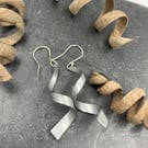 spiral dangly earrings in silver aluminium