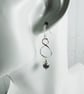 Earrings, Sterling Silver Infinity Circles and Amethyst Droppers - Image 6