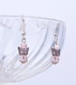 Butterfly earrings with pink beads - sweet dangle earrings - Image 4