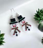 Christmas Snowman beadwork earrings  - Image 2