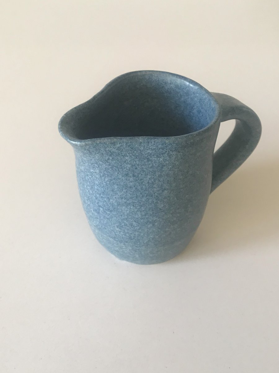 Small denim blue creamer or milk jug 