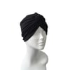 Black Twist Summer Turban Head Wrap Viscose Jersey Hat for Hair Loss Alopecia