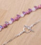 Pink rose quartz and rhodonite gemstone and spear necklace - Image 4