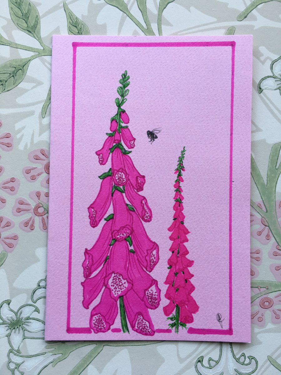 Foxglove greetings card