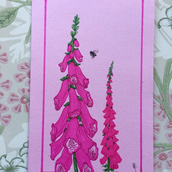 Foxglove greetings card