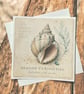 Seaside Curiosities Handmade Greeting Card – Coastal Seashell Card. Beach Lover