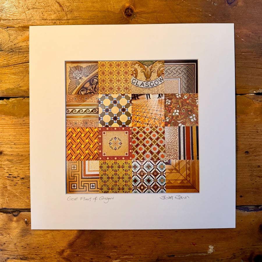 Great Floors of Glasgow signed mounted print FREE DELIVERY