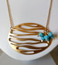 OVAL RIPPLE NECKLACE - TURQUOISE NECKLACE - FREE UK POSTAGE - Image 5