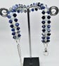 Genuine Aquamarine and Sodalite Bracelet, Blue Gemstone Handmade Bracelet 6-8 in - Image 3
