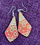 Stylish Cherry Blossom Boho Teardrop Earrings – Golden & Pink Washi Tape Dangles - Image 7