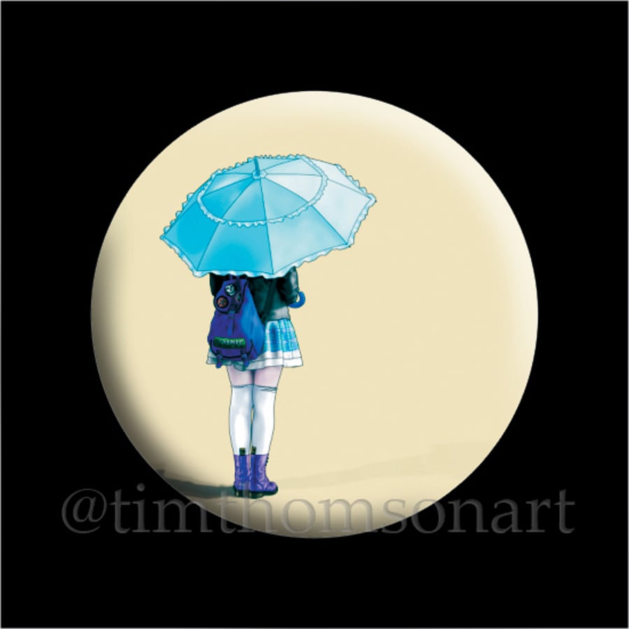 Alternative Alice 25mm button pin badge from an original digital painting