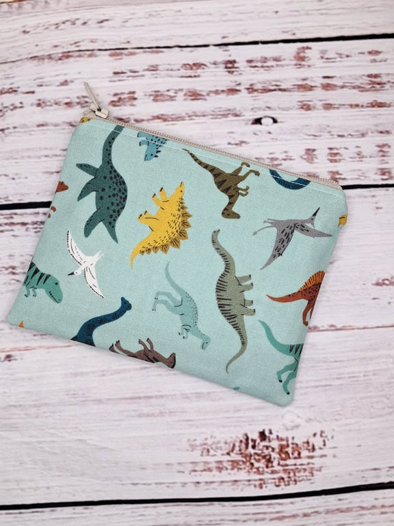 Dinosaur fabric coin zip purse