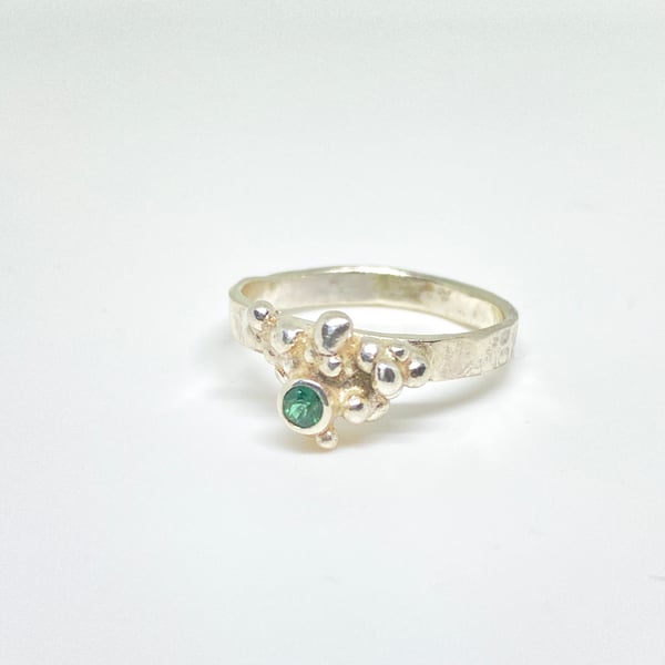 Tourmaline Granulation Ring Handmade