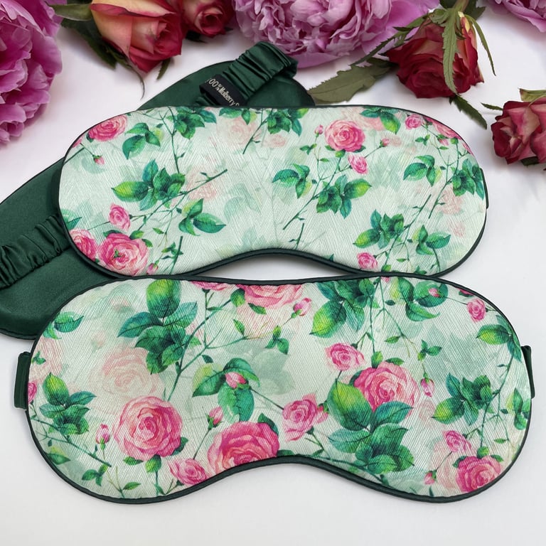 100% Mulberry Silk Ultra Soft Eye Mask - The Rose