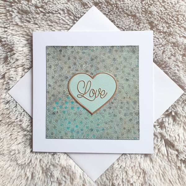 Teal & Gold Anniversary, Valentine's Card 