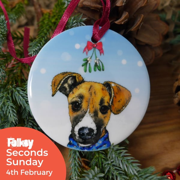 Seconds Sunday, End of Line, Whippet Decoration, Whippet Gift, NOT PERSONALISED