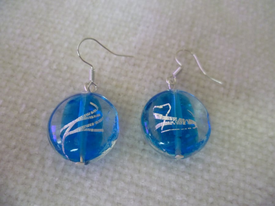Blue Firelamp Earrings