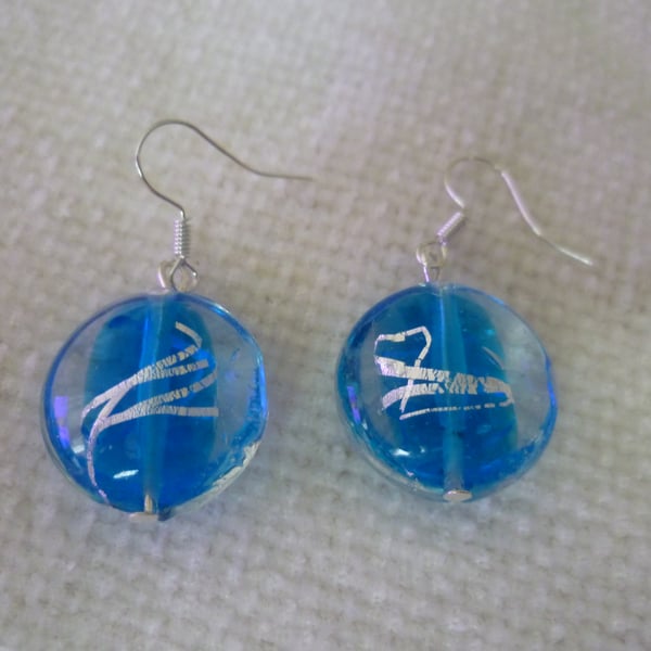 Blue Firelamp Earrings