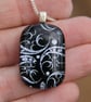 Handmade Silver sweet pea dichroic glass pendant, fused glass necklace SKU F19 - Image 8