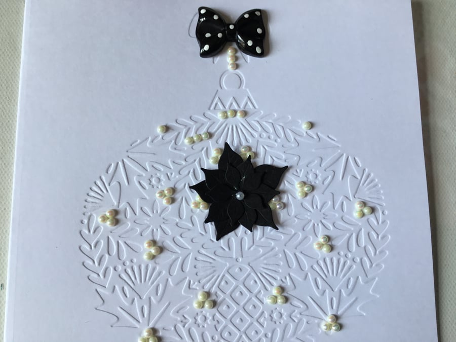 Christmas card. Bauble Christmas card. Christmas bauble. CC698