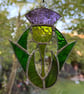 Stained Glass Thistle - Handmade Hanging Window Decoration  - Image 2