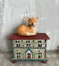 1:12 scale dolls house folk art drawers with paper mache fox - Image 1