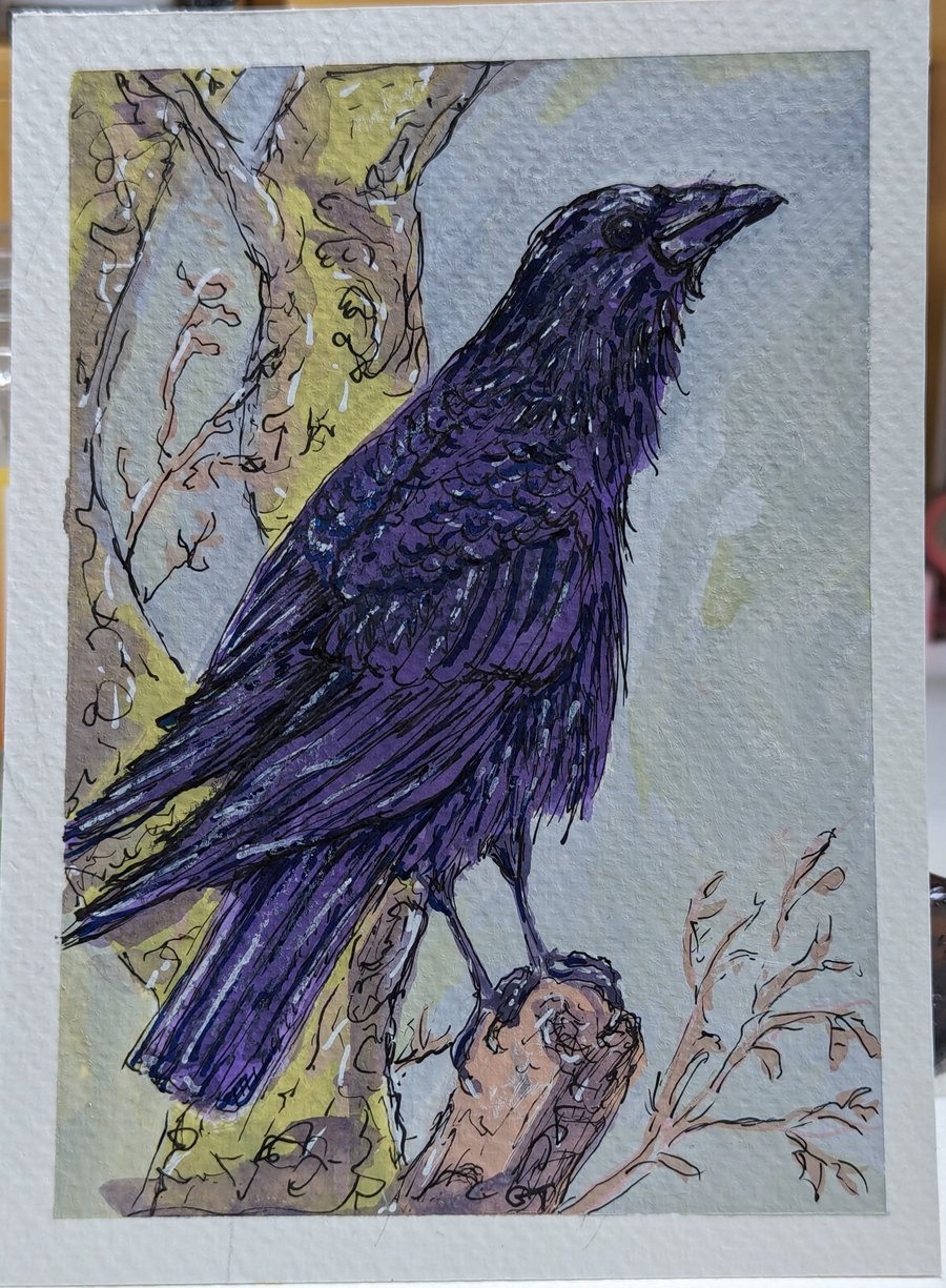 Original illustration of a crow